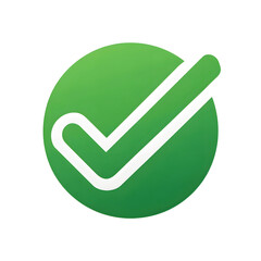 Green check mark icon isolated on transparent background