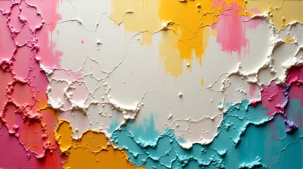 Vibrant textured abstract painting with thick impasto strokes