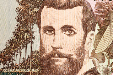 Jose Asuncion Silva a closeup portrait from Colombian money