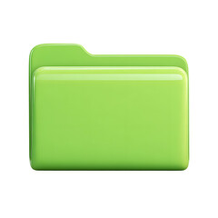 Green folder icon isolated on transparent background