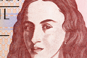 Policarpa Salavarrieta a closeup portrait from Colombian money