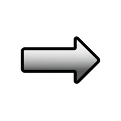 Silver arrow icon isolated on transparent background