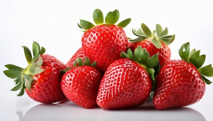 Ripe Strawberries On White Background