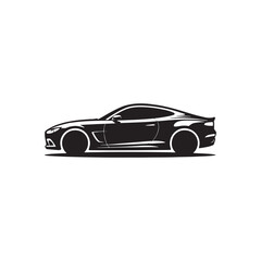 Fototapeta premium Black Car Side View Silhouette Vector Illustration