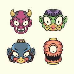 Cute Japanese character vector illustrator