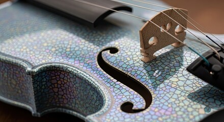 A Stunningly Unique Artistic Violin With A Crackled Finish