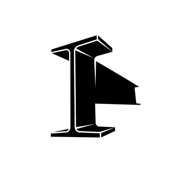 Steel I Beam Structural Construction Metal Profile Engineering Vector Illustration