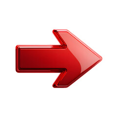 Glossy Red Arrow isolated on transparent background