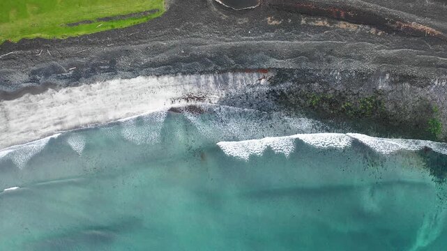 Aerial view of Talisker bay in the Isle of Skye, Scotland