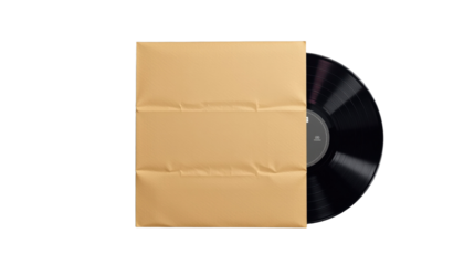 Vinyl Record Collection Display Home Studio Photo Minimalist Top View Music Nostalgia