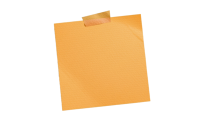 Creative Use of Square Orange Sticky Notes in Office Space Desk Environment Close-Up View Productivity Concept