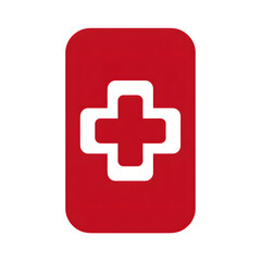First aid symbol on red background isolated on transparent background