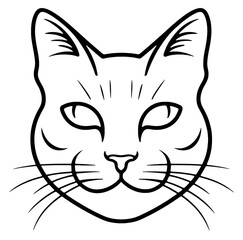 Outline Cat Head Face Logo Transparent Image