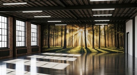 Serene Forest Inspired Yoga Studio with Natural Light