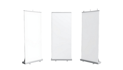 Promotional Display Setup Convention Center Marketing Materials Indoor Eye-Level Blank White Roll Backdrop