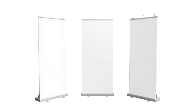 Promotional Display Setup Convention Center Marketing Materials Indoor Eye-Level Blank White Roll Backdrop