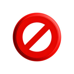 Prohibition sign isolated on transparent background