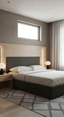 Contemporary Minimalist Bedroom Interior Design with Elegant Furnishings and Natural Light