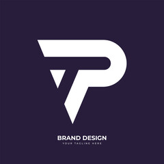 Letter TP Negative Space Modern Monogram Logo