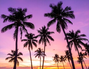 Silhouetted palm trees against a vibrant sunset (2)