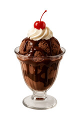 Delicious Chocolate Sundae High quality Realistic image.