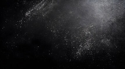 Obraz premium Dark textured surface with scattered white particles and streaks.