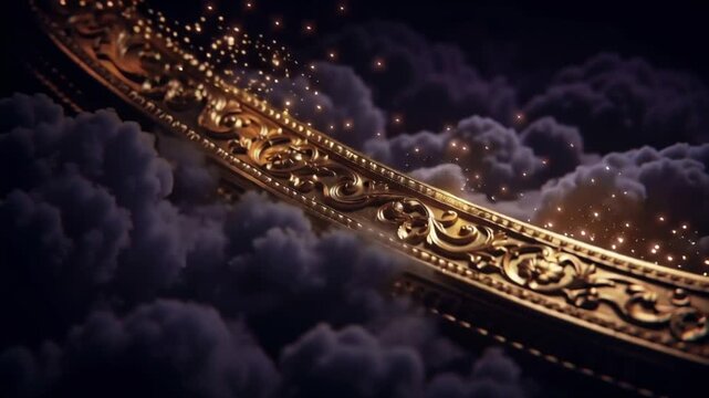 Ornamental Gold Band Floating Above Clouds, A Touch of Magic