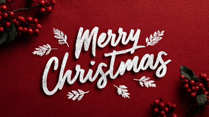 Simple "Merry Christmas" caption on a clean background, modern and minimalistic design for festive greetings and holiday-themed visuals.