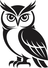 Elegant black owl graphic with detailed feathers on transparent background silhouette