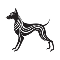Abstract Running Dog Active Silhouette Vector