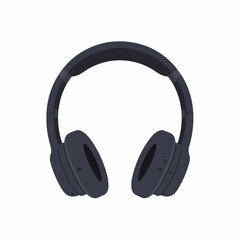 Simple Flat Style Over Ear Headphones Musical Instrument Illustration Graphic