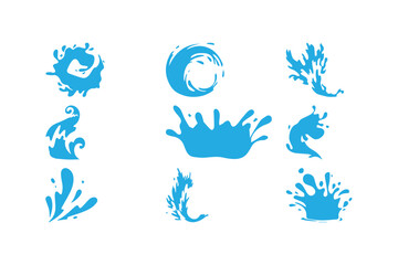 Dynamic Water Splash Icons Set