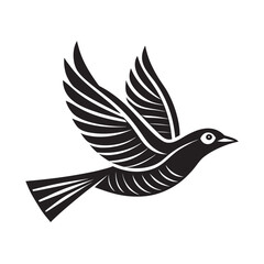 Minimal Bird In Flight Silhouette Vector