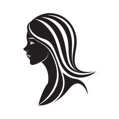 Minimal Woman Profile Face Silhouette Vector