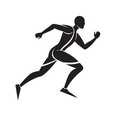 Minimalist Runner With Shadow Silhouette Vector