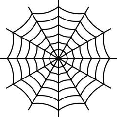 Obraz premium Detailed spiderweb illustration with intricate lines on transparent background silhouette