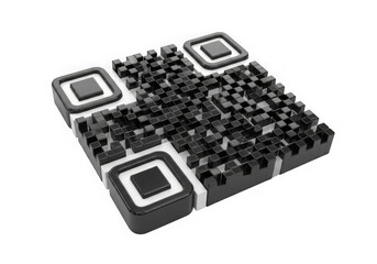 Qr code isolated on transparent background
