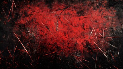 Textured background with abstract red and black grunge elements.