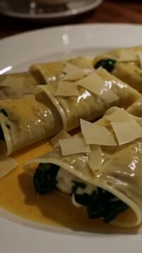 Ravioli mit Ricotta und Spinat