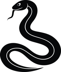 Snake silhouette vector art illustration