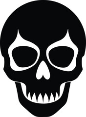 Skull silhouette vector art illustration