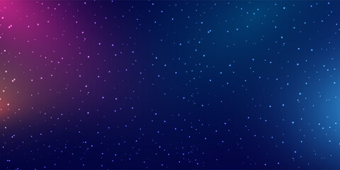 Dark deep blue universe background with bright stars and milky way forming abstract outer space galaxy. Cosmic night sky for astronomy theme.
