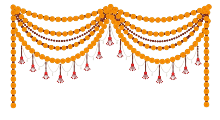 Marigold toran. Marigold. isolated on a white Background