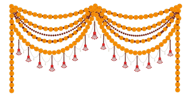 Marigold toran. Marigold. isolated on a white Background