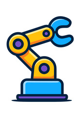 Captivating Modern Robotic Arm Icon Illustration: A Vibrant Vector Graphic Depicting Advanced Industrial Automation, Manufacturing Technology, and AI Robotics. Perfect for Engineering, Smart Factory,