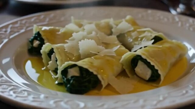 Ravioli mit Ricotta und Spinat