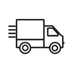 Vector art of delivery truck icon with motion lines