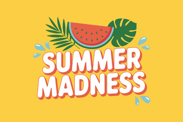 Obraz premium Summer madness vector illustration isolated on white background