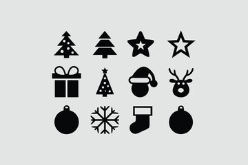  silhouette vector illustration featuring a collection of Christmas.