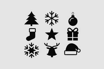  silhouette vector illustration featuring a collection of Christmas.